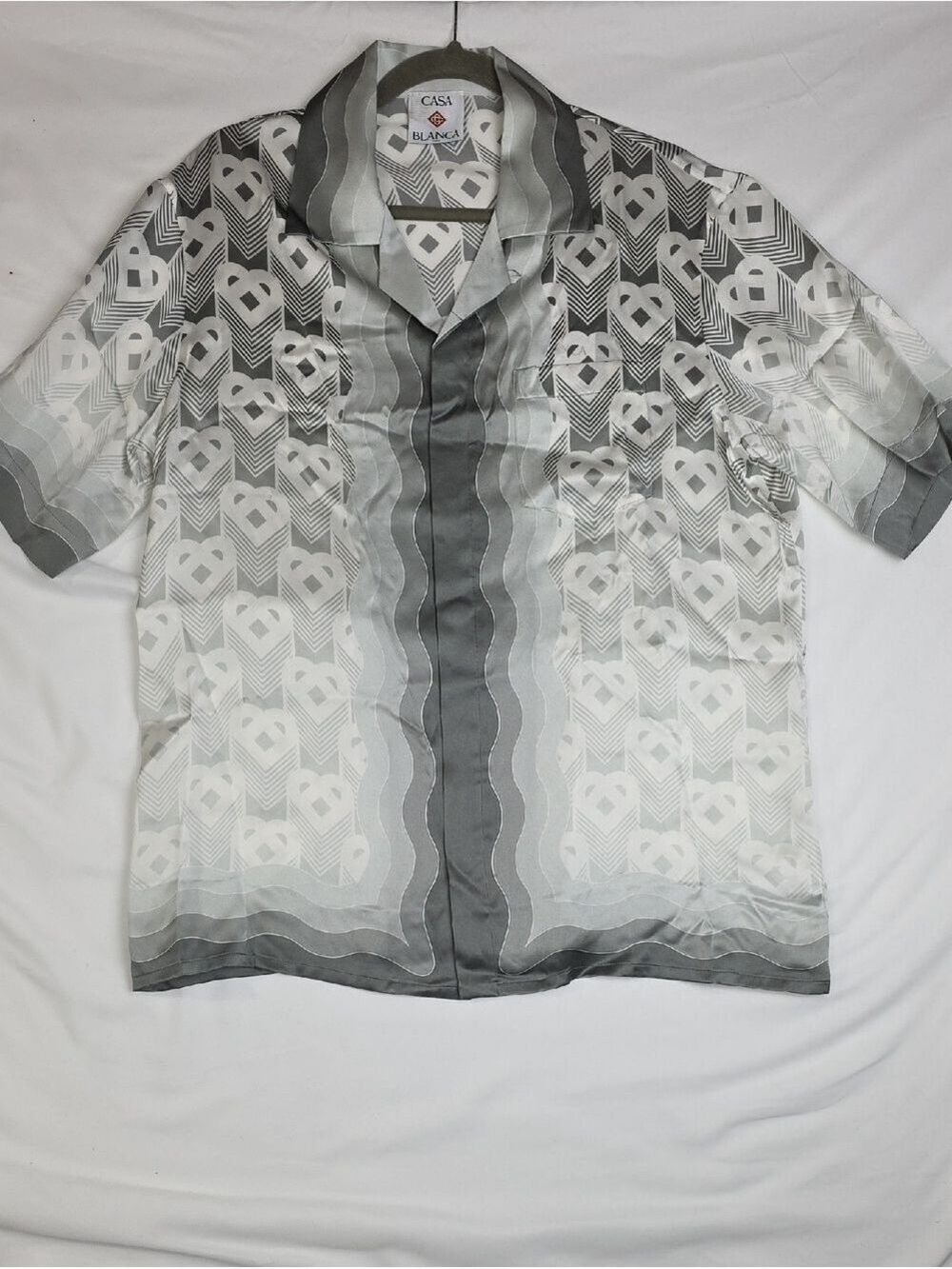 Casablanca Short-Sleeve Cuban Collar Shirt 'Grey Gradient'